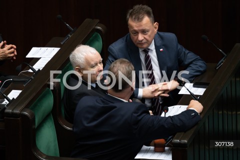  19.06.2026 WARSZAWA<br />POSIEDZENIE SEJMU RP<br />N/Z JAROSLAW KACZYNSKI MARIUSZ BLASZCZAK PRZEMYSLAW CZARNEK<br />FOT. MARCIN BANASZKIEWICZ/FOTONEWS  