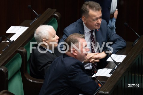  19.06.2026 WARSZAWA<br />POSIEDZENIE SEJMU RP<br />N/Z JAROSLAW KACZYNSKI PRZEMYSLAW CZARNEK MARIUSZ BLASZCZAK<br />FOT. MARCIN BANASZKIEWICZ/FOTONEWS  
