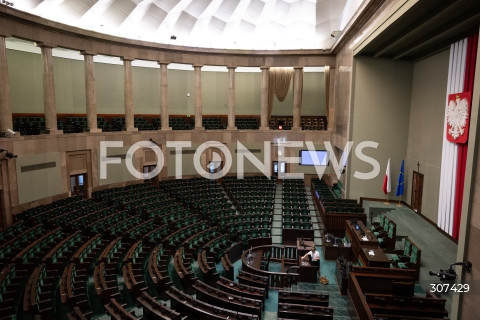  29.07.2026 WARSZAWA<br />POSIEDZENIE SEJMU RP<br />N/Z SEJM SALA PLENARNA PUSTA<br />FOT. MARCIN BANASZKIEWICZ/FOTONEWS  
