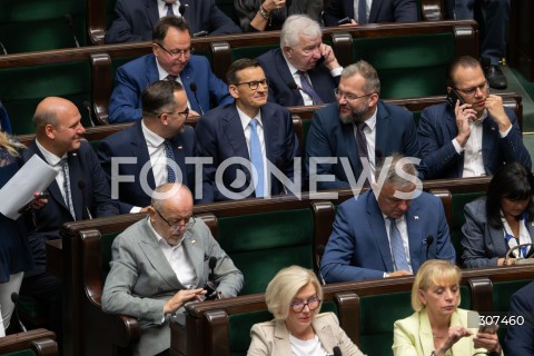  29.07.2026 WARSZAWA<br />POSIEDZENIE SEJMU RP<br />N/Z MATEUSZ MORAWIECKI SZYMON SZYNKOWSKI VEL SEK MARCIN HORALA<br />FOT. MARCIN BANASZKIEWICZ/FOTONEWS  