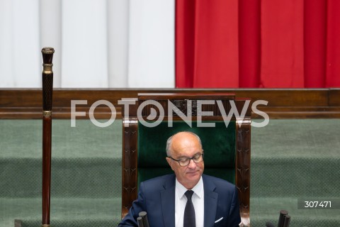  29.07.2026 WARSZAWA<br />POSIEDZENIE SEJMU RP<br />N/Z MARSZALEK WLODZIMIERZ CZARZASTY<br />FOT. MARCIN BANASZKIEWICZ/FOTONEWS  
