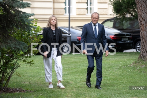  13.08.2026 WARSZAWA<br />KOFERENCJA PREMIERA DONALDA TUSKA<br />N/Z PREMIER DONALD TUSK AGNIESZKA RUCINSKA<br /> 
