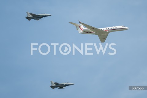  15.08.2026 WARSZAWA<br />SWIETO WOJSKA POLSKIEGO<br />DEFILADA POWIETRZNA<br />POLSKA SAFE<br />N/Z SAMOLOT SAMOLOTY RZADOWY GULFSTREAM G550 FA-50 FIGHTING FIGTHER<br />FOT. MARCIN BANASZKIEWICZ/FOTONEWS  