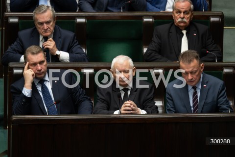 08.10.2026 WARSZAWA<br />POSIEDZENIE SEJMU<br />N/Z PRZEMYSLAW CZARNEK JAROSLAW KACZYNSKI MARIUSZ BLASZCZAK<br />FOT. MARCIN BANASZKIEWICZ/FOTONEWS  