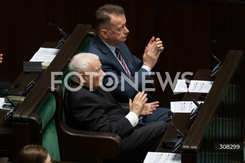  08.10.2026 WARSZAWA<br />POSIEDZENIE SEJMU<br />N/Z JAROSLAW KACZYNSKI MARIUSZ BLASZCZAK<br />FOT. MARCIN BANASZKIEWICZ/FOTONEWS  