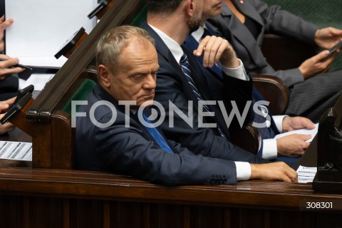  08.10.2026 WARSZAWA<br />POSIEDZENIE SEJMU<br />N/Z PREMIER DONALD TUSK<br />FOT. MARCIN BANASZKIEWICZ/FOTONEWS  