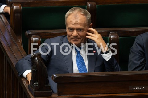  08.10.2026 WARSZAWA<br />POSIEDZENIE SEJMU<br />N/Z PREMIER DONALD TUSK<br />FOT. MARCIN BANASZKIEWICZ/FOTONEWS  