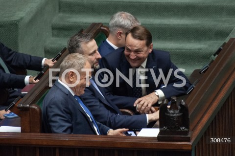  20.10.2026 WARSZAWA<br />POSIEDZENIE SEJMU<br />N/Z PREMIER DONALD TUSK WLADYSLAW KOSINIAK KAMYSZ RADOSLAW SIKORSKI<br /> 